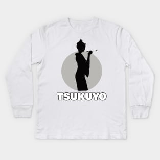 Tsukuyo Silver Moon Kids Long Sleeve T-Shirt